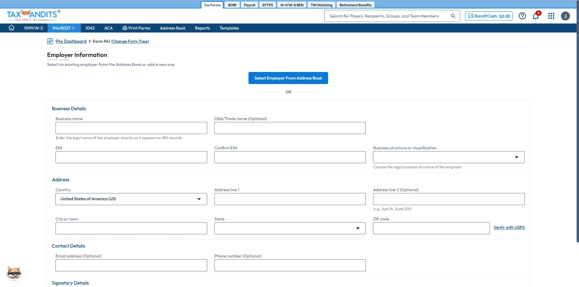 Fill out your Form 941